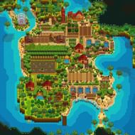 A complete Beach Farm layout in Stardew Valley (Image via u/wolvinie on Reddit)